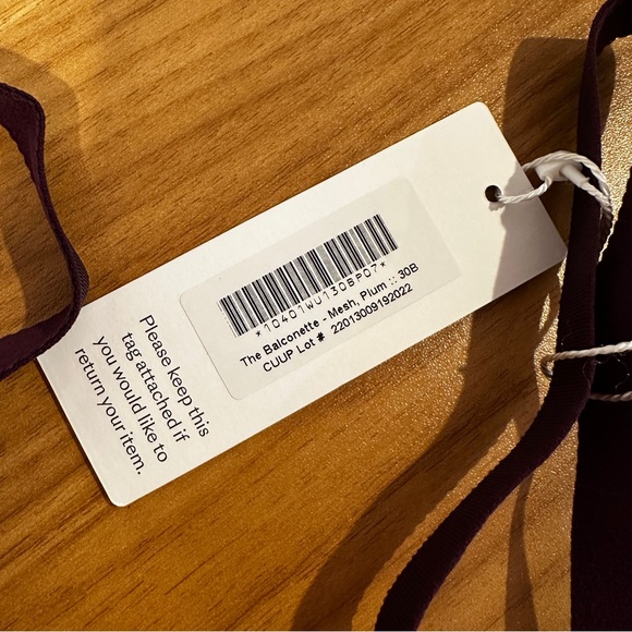 CUUP balconette mesh bra 30B plum color NWT - Picture 4 of 4